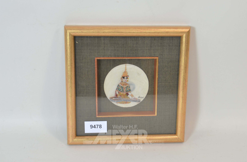 kl. Perlmuttbild ''Musikerin''