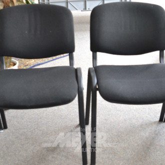 13 Besucher-Stühle, mit schwarzem