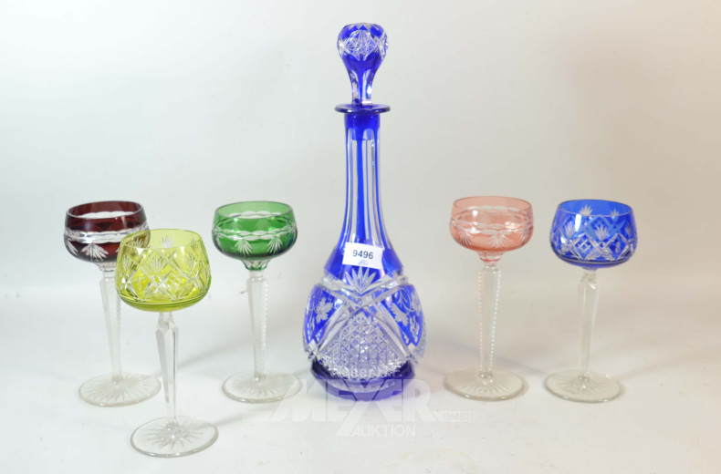 blaue Kristallkaraffe