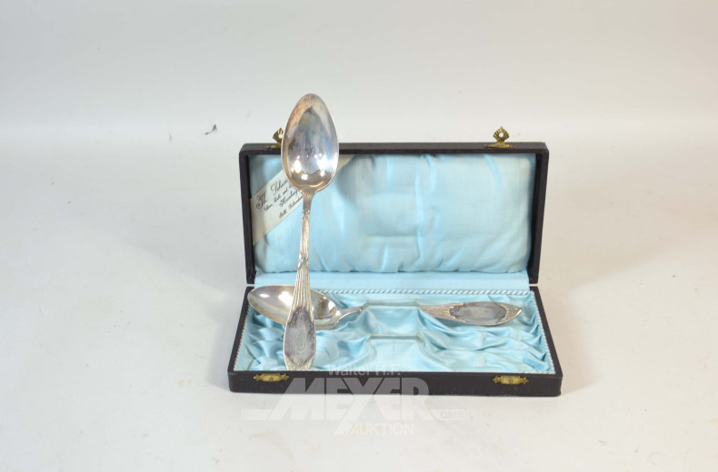 2 Löffel, 800er Silber, ca. 95 g.