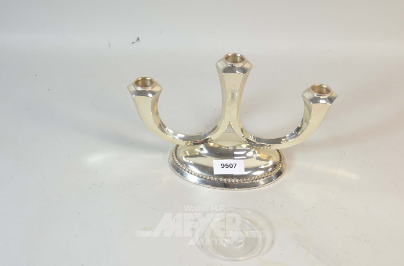 Kerzenleuchter, 3-flammig, 925er Silber