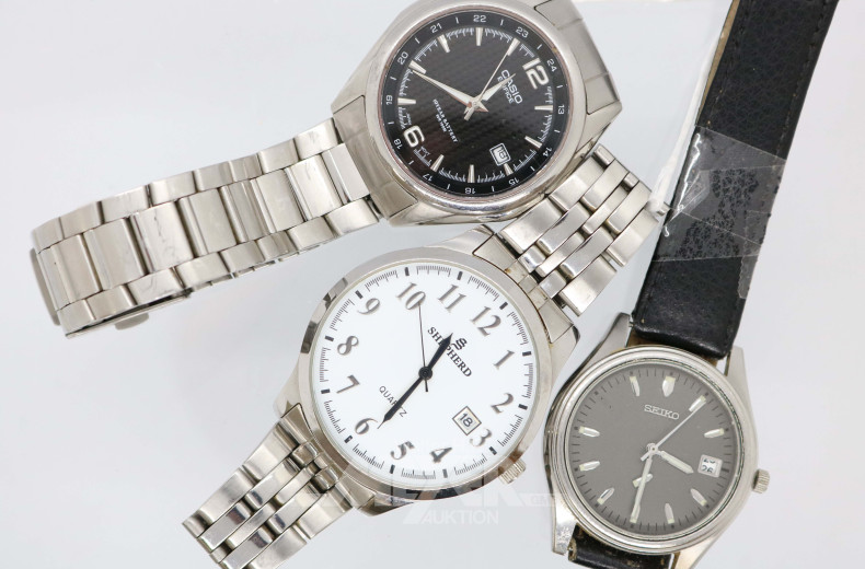 3 versch. Herrenarmbanduhren
