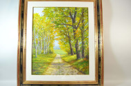 3 Gemälde ''Lichtung im Wald, See, Waldweg''