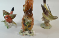 3 kl. Porz.-Figuren ''Vögel, Eichhörnchen''
