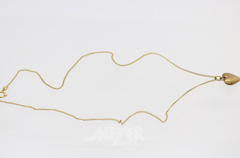 Kettchen, 333er GG mit Herzanhänger,