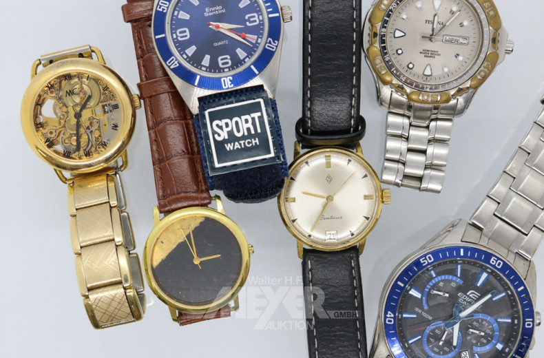 16 Herrenarmbanduhrn, tlw. ohne Armband