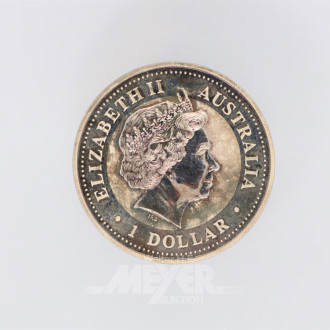 Silbermünze, 1 Dollar Elisabeth II,