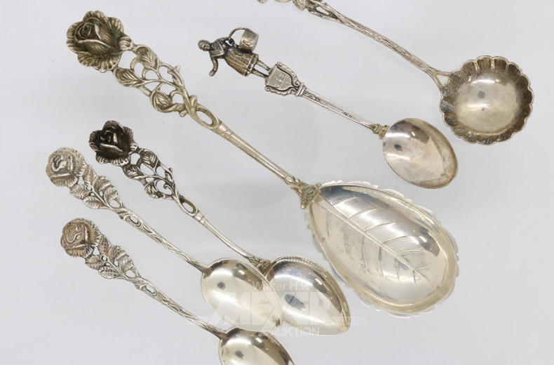 13 Teile Silberbestecke, Hildesheimer Rose