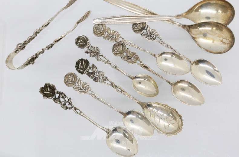 13 Teile Silberbestecke, Hildesheimer Rose
