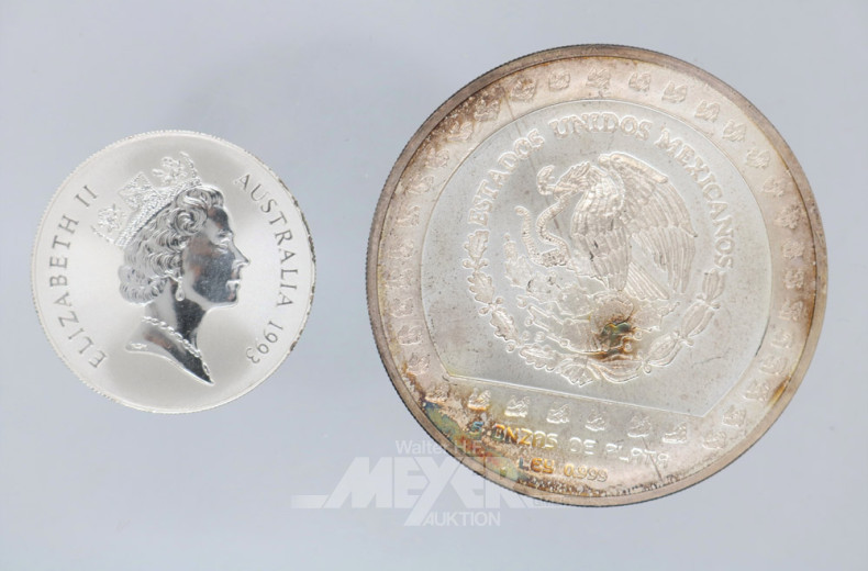 Feinsilber Münze Mexico und
