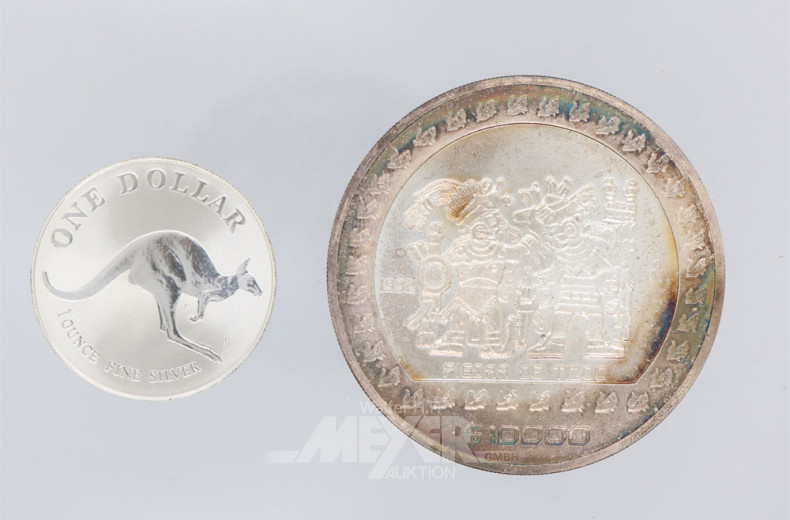 Feinsilber Münze Mexico und