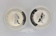 2 Münzen 10 Dollar, a´348 g, 999er