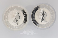 2 Münzen 10 Dollar, a´348 g, 999er