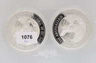 2 Münzen 10 Dollar, a´348 g, 999er