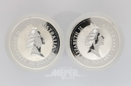 2 Münzen 10 Dollar, a´348 g, 999er
