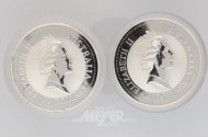 2 Münzen 10 Dollar, a´348 g, 999er