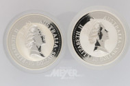 2 Münzen 10 Dollar, a´348 g, 999er