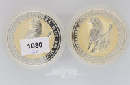 2 Münzen 10 Dollar, a´348 g, 999er