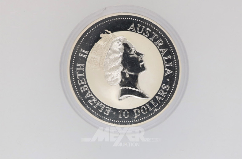 Münze 10 Dollar, a´348 g, 999er