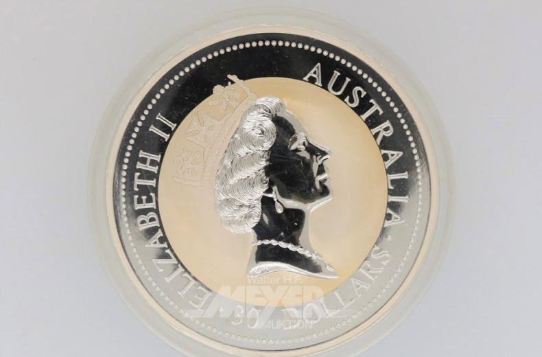 Münze 30 Dollar, 1 kg, 999er Feinsilber,