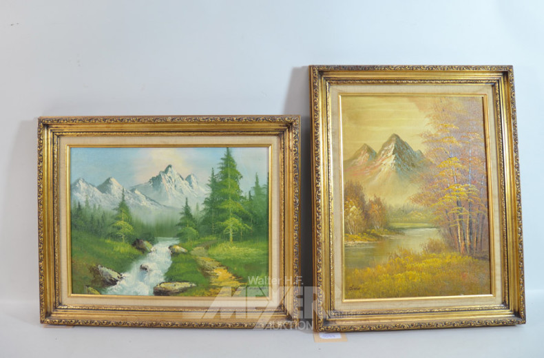 2 Gemälde ''Gebirgssee''
