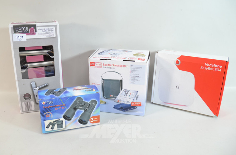 4 teile Hausrat: Taschen-Fernglas,