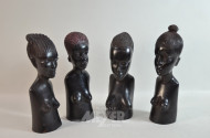 4 Holzschnitzfiguren ''Afrikanerinen''