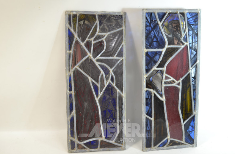 7 farbige Bleiverglasungen,