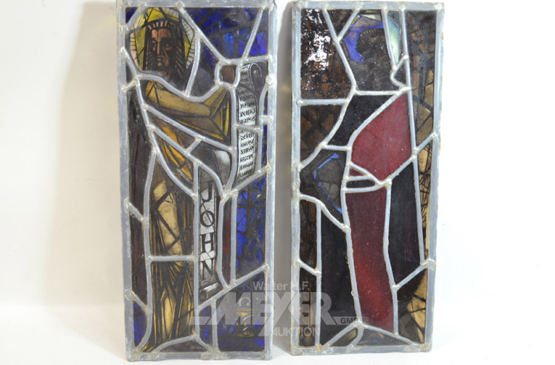 7 farbige Bleiverglasungen,