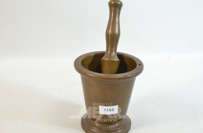 Mörser, Messing, mit Stößel