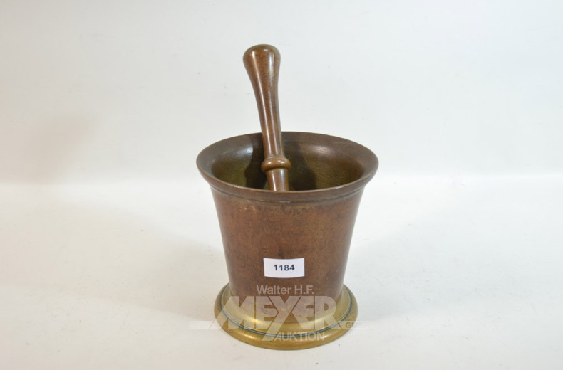 Mörser, Messing, mit Stößel