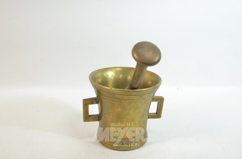 Mörser, Messing, mit Stößel