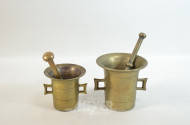 2 Mörser, Messing, mit Stößel