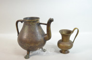 Kanne und 1 Krug, tlw. Messing