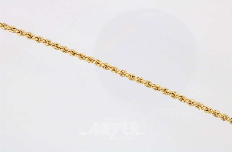 Kordelarmband, 333er GG, 2 Ringe 333er