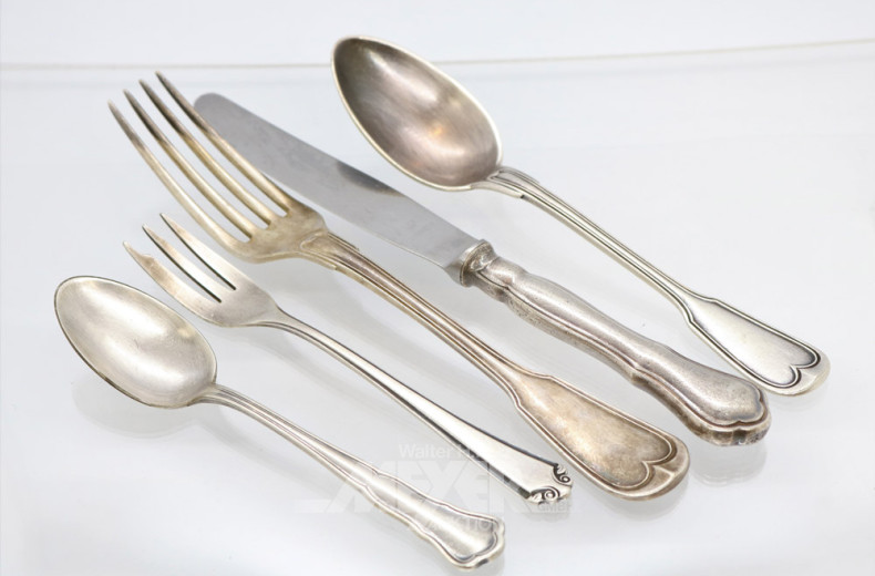 Posten Besteckteile, tlw. Silber