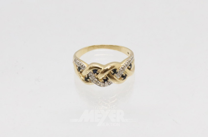 Damenring, 585er GG, ca. 5 g.,