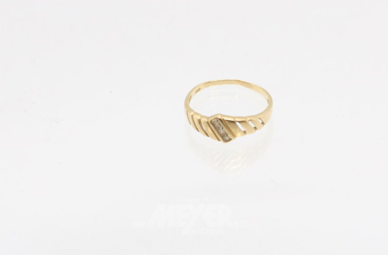 Damenring, 585er GG, ca. 1,8 g.,