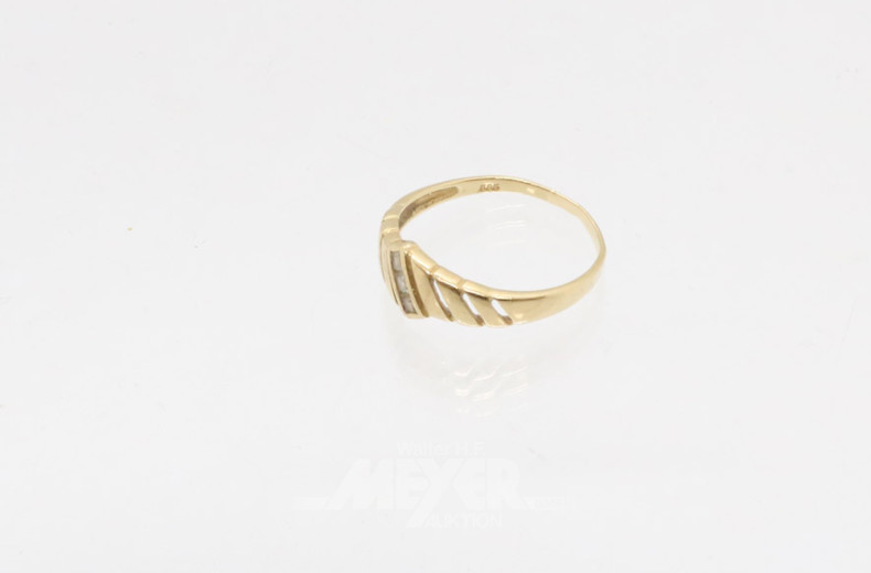 Damenring, 585er GG, ca. 1,8 g.,