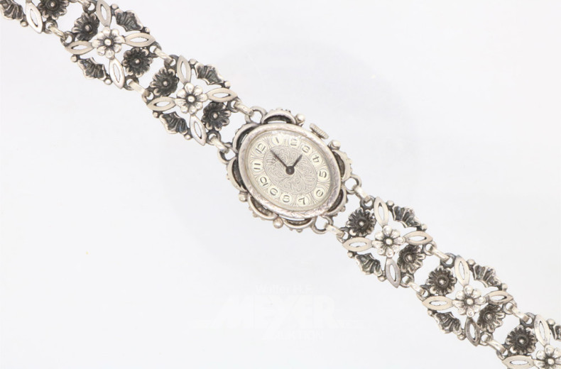 Damenarmbanduhr, 835er Silber,