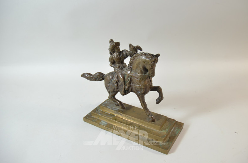 Bronze-Figur ''Reiter auf Pferd'',