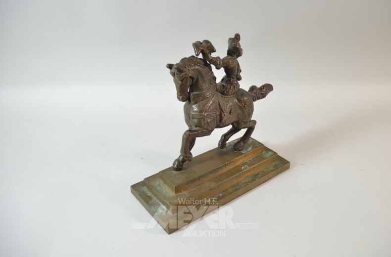Bronze-Figur ''Reiter auf Pferd'',