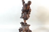 asiat. Holzschnitz- Figur