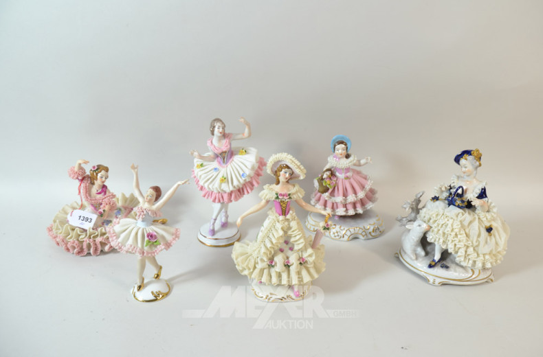 10 versch. Porz.-Figuren ''Tänzerinnen''