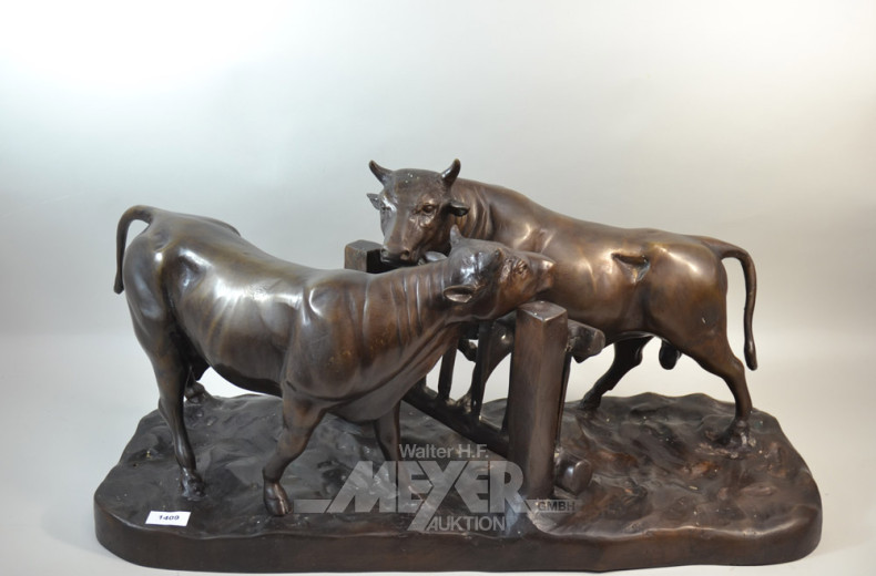 gr. Skulpturen-Gruppe ''Ochsen''