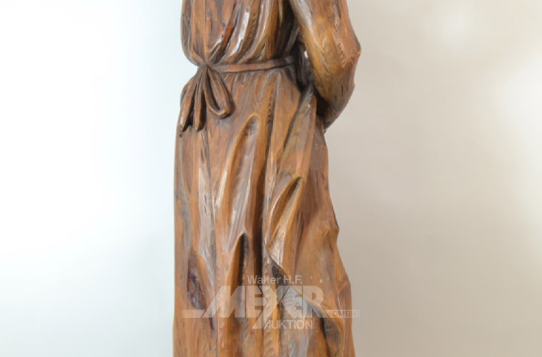 große Holzschnitz- Figur ''Bäuerin'',