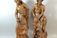 Paar Holzschnitz-Figuren ''Landwirte''