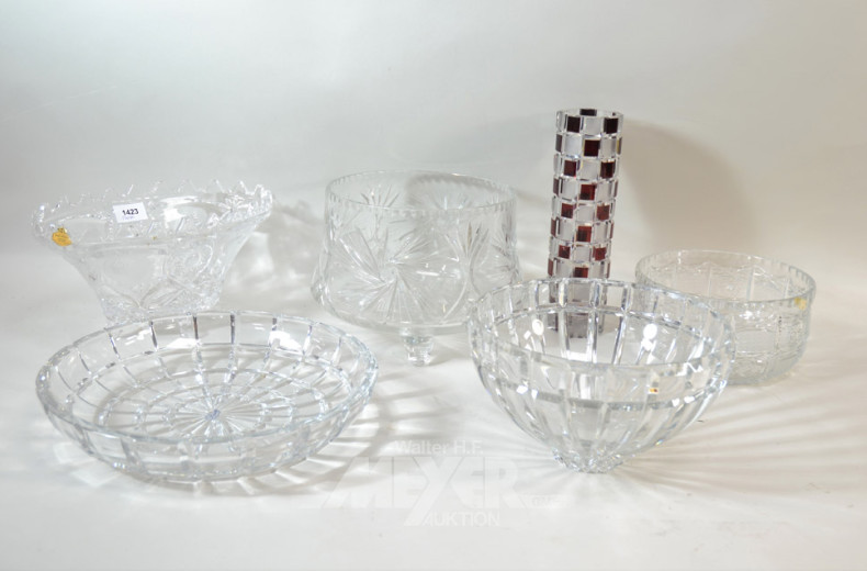 Posten Glas u. Kristall: Schalen, Vasen,