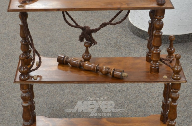 kl. Wandregal, Nußbaum, 3-tlg.