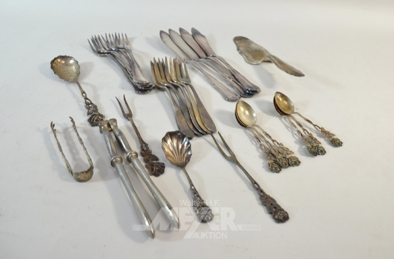 Posten Besteckteile: Tortenheber,